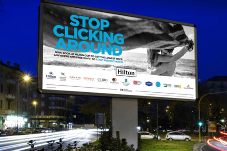 Hilton Outdoor Advertisement For Stop Clicking Around Ad Campaign In 2016 By The Dots Agency.jpg